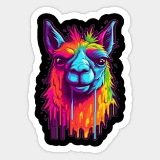 Grunge Llama Sticker